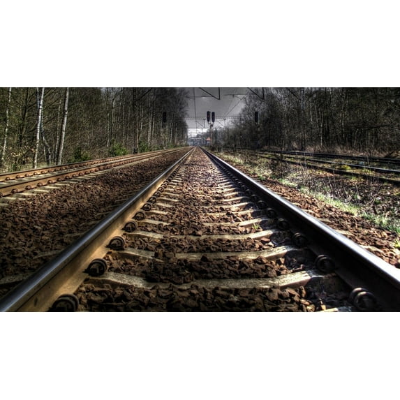 Railway Canvas Art Landscape Picture Wall Art Framed Painting Wall Decor For Home Office Bedroom Reeady to Hang