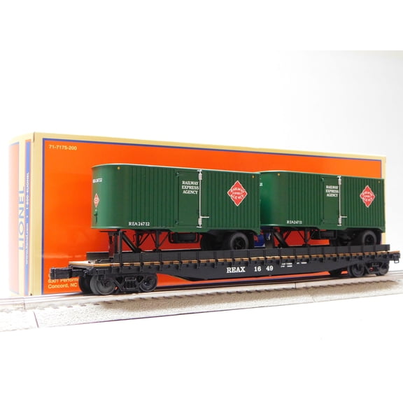Railway Express Agency 50' TOFC Flatcar w/ 20' Trailers
