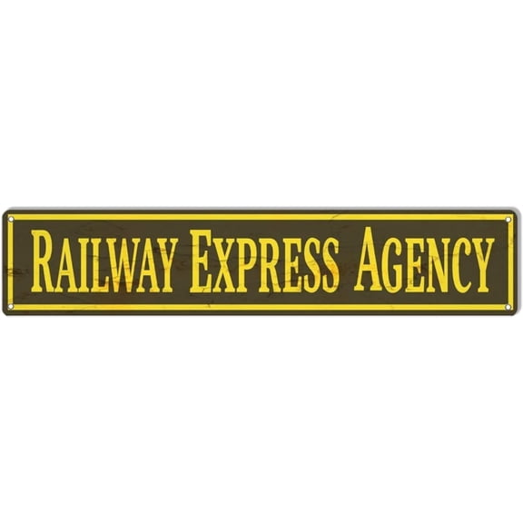 Railway Express Metal Tin Sign Vintage Antique Style Wall Decor 4 x 16 Inch
