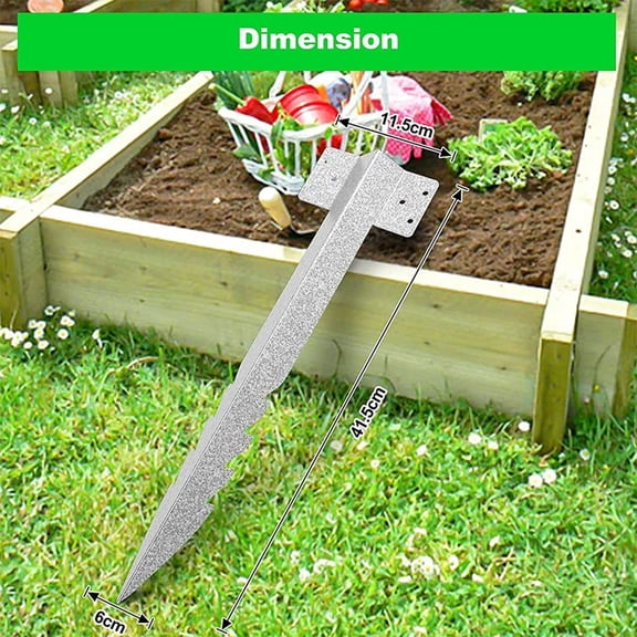Railway Sleepers Brackets, 10pcs Straight Edge Timber Railway Sleeper Stakes Heavy Duty Galvanised Steel Metal Fixing Peg for Planters Raised Garden Beds Retaining Walls Driveway Edges