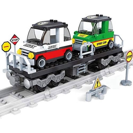 General Jim's Toys & Bricks Railway Flatbed Train Car, Collector Building Blocks – 186 Pieces