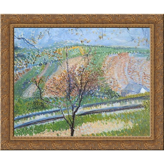 Railway to the Kahlenberg 24x20 Gold Ornate Wood Framed Canvas Art by Richard Gerstl
