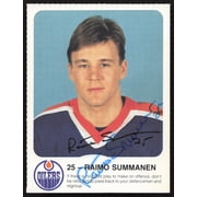 Raimo Summanen Autographed 1985-86 Post Red Rooster Card Edmonton Oilers SKU #258409