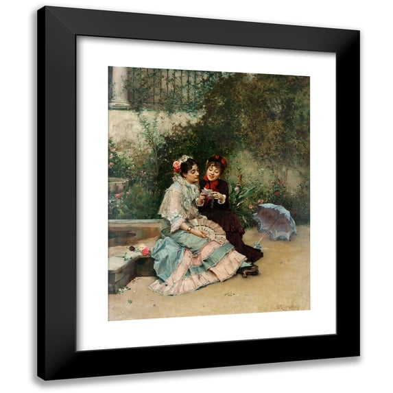 Raimundo de Madrazo y Garreta 12x14 Black Modern Framed Museum Art Print Titled - The Letter