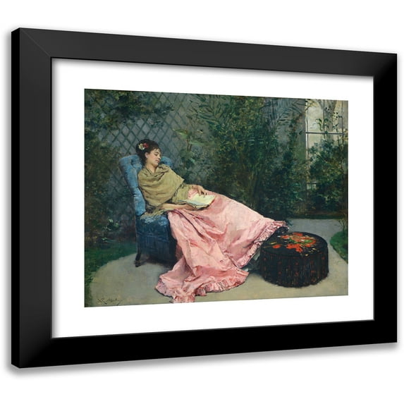 Raimundo de Madrazo y Garreta 17x15 Black Modern Framed Museum Art Print Titled - Siesta