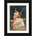 thumbnail image 1 of Raimundo de Madrazo y Garreta 17x24 Black Ornate Framed Double Matted Museum Art Print Titled: Aline with Guitar, 1 of 5