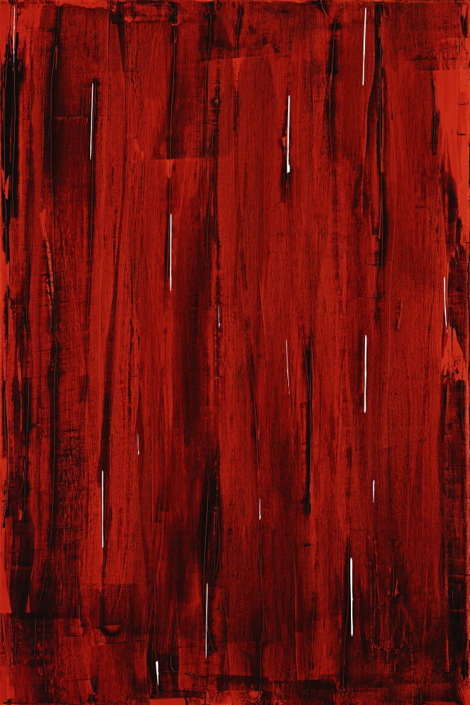 Rain Abstract Painting In Red And Black (Acrylic Painting) Canvas Art - Brian Drake Design Pics (24 x 38)