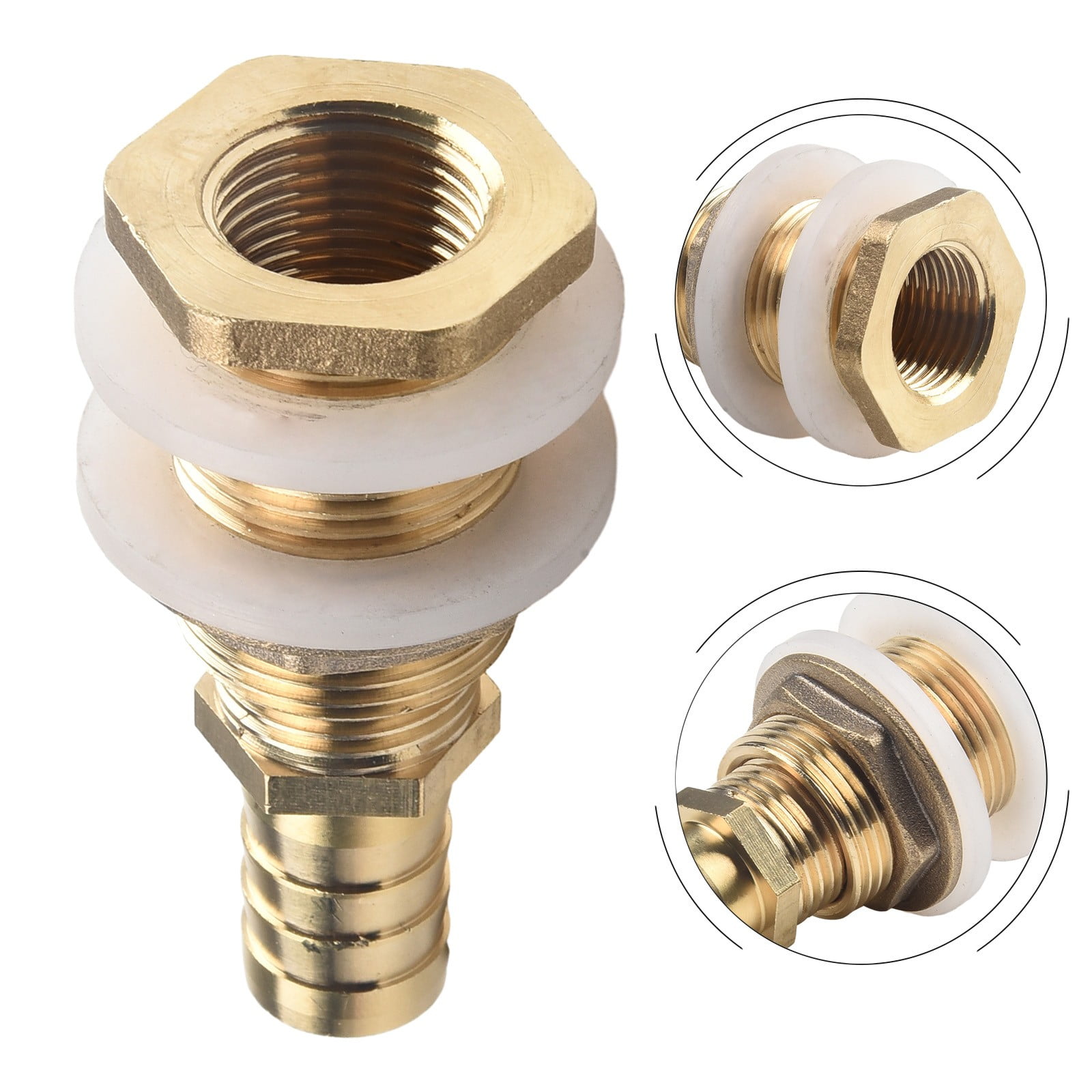 Rain Barrel Bushing With Hose Nozzle & Stainless Steel Filter For Water