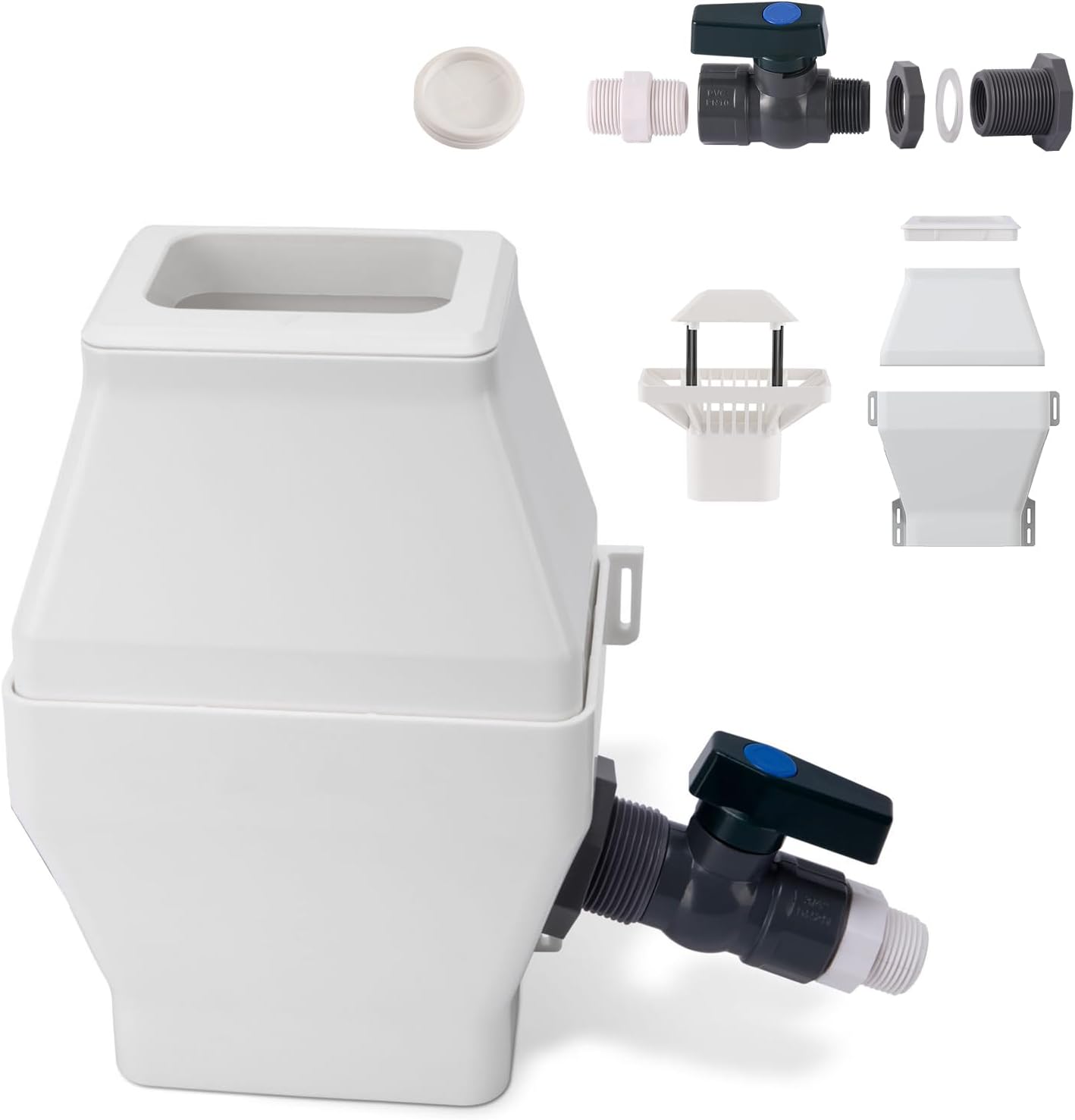 Rain Barrel Diverter Kit, Rainwater Collection System Fits for 2x3 or