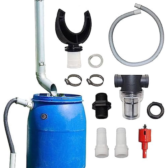 Rain Barrel Diverter Kits,Speedy Rain Collector,Rainwater Collector Downpipe,Water Collection System with Tank Connection Seal & 50cm Hose,Catch Rain Water for Outdoor Chores$$Garden & Patio