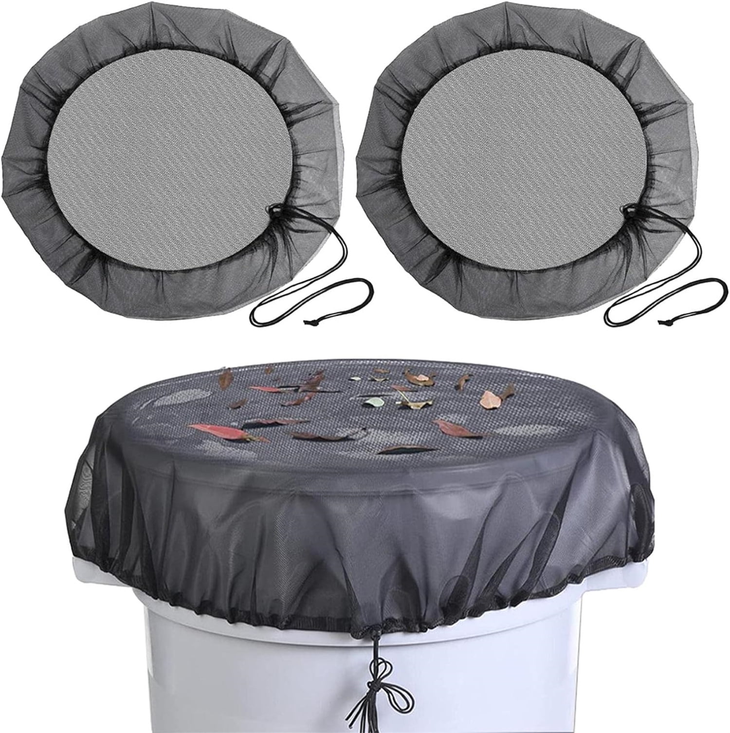 Rain Barrel Mesh Cover,Happon 37inch 2 Pack Rainwater Collector Tank ...