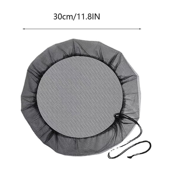 Rain Barrel Mesh Screen, Rvkxad Reusable Water Barrel Filter Cover, Flexible Drawstring Rain Barrel Top Catcher, Durable Polyester Debris Filter for Garden Rainwater Collection, Black