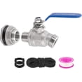 thumbnail image 1 of 304 Stainless Steel Rain Barrel Spigot Kit - Freeze & Leak-Resistant Faucet with High Flow 1/2" NPT to 3/4" GHT for DIY Water Tanks, Composters, and Garden Hoses, 1 of 7