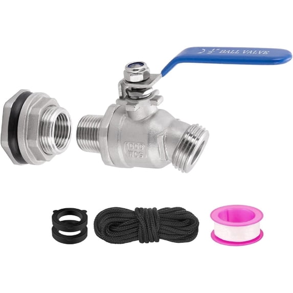 304 Stainless Steel Rain Barrel Spigot Kit - Freeze & Leak-Resistant Faucet with High Flow 1/2" NPT to 3/4" GHT for DIY Water Tanks, Composters, and Garden Hoses