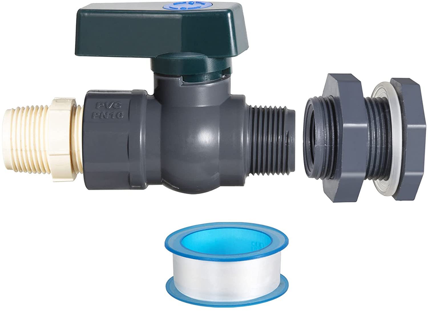 Rain Barrel Spigot, PVC Water Barrel Diverter Kit with Bulkhead Fitting