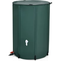 Rain Barrel Water Collector Portable Foldable Collapsible Tank,Spigot Filter Water Storage Container,Green (100 Gallon)