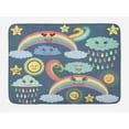 thumbnail image 1 of Rain Bath Mat, Theme Joyful Weather and Sky Concept Such as Rainbows Clouds and Stars, Plush Bathroom Decor Mat with Non Slip Backing, 29.5" X 17.5", Multicolor, by Ambesonne, 1 of 2