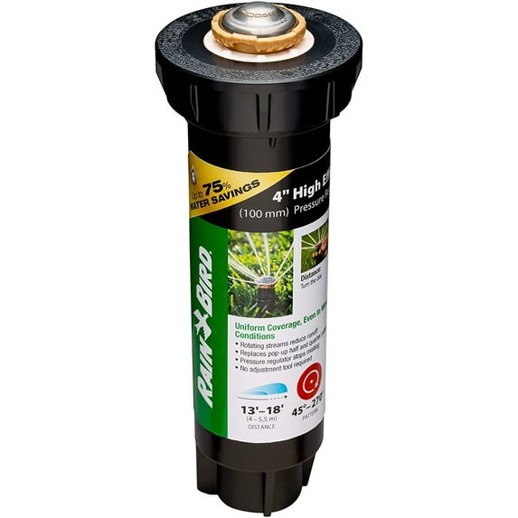 Rain Bird 12SAPROPR Pressure Regulating High-Efficiency Pro PRS pop-up Rotary Sprinkler, Black