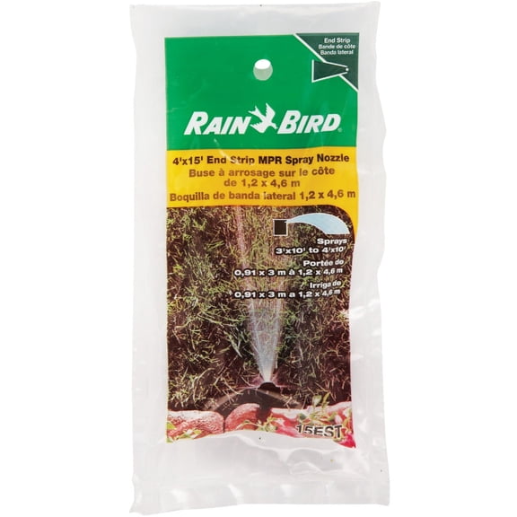 Rain Bird 15ESTC1 End Strip Pattern Spray Nozzle, Adjustable 3' x 10' - 4' x 15' Spray Distance
