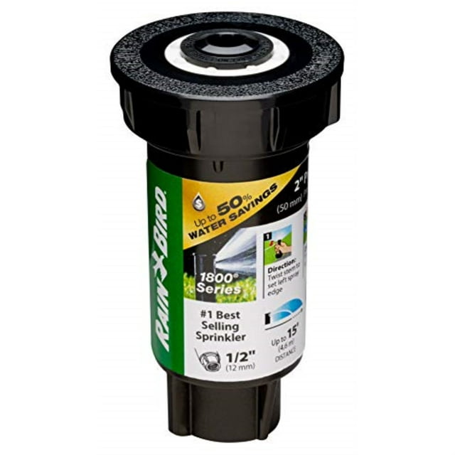 Rain Bird 1802FDSPRS Pressure Regulating Pop-Up Sprinkler, 1/2", Black