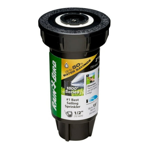 Rain Bird 2 In. Pop-Up Sprinkler Head 1800 Series - Quarter Circle Dual Spray, Pressure Regulator