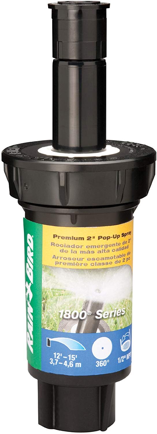 Rain Bird 1802F Professional Pop-Up Sprinkler, 360 Full Circle Pattern, 8' - 15' Spray Distance, 2" Pop-up Height - image 1 of 3