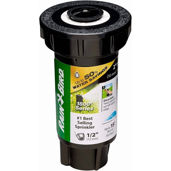 Rain Bird 1802HV15PR Pressure Regulating Professional PRS pop-up Sprinkler, Black
