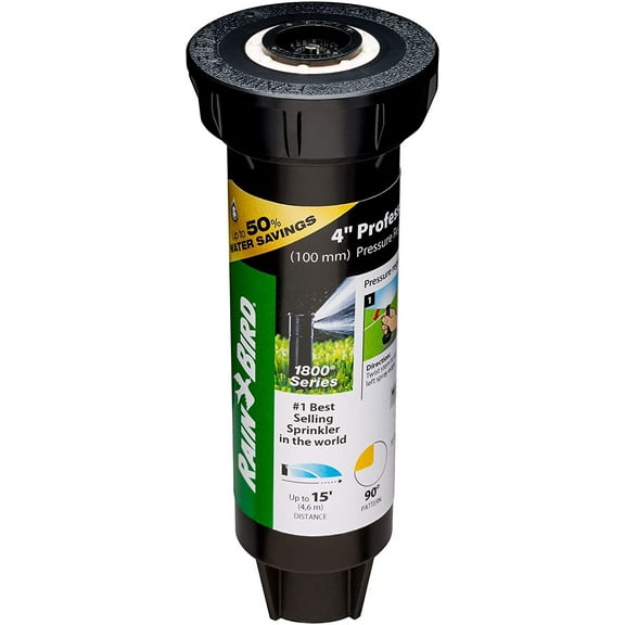 Rain Bird 1804QDSP25 Pressure Regulating Professional PRS pop-up Sprinkler, Black