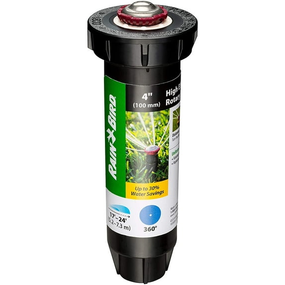 Rain Bird Pro Pop-Up Rotary Sprinkler 22SAFPROPR - Pressure Regulating, Adjustable Flow - Black