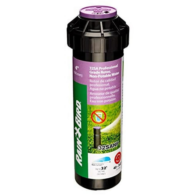 Rain Bird 32SANP Simple Adjust Non-Potable Water Gear Drive Rotor, 40Â° - 360Â° Pattern, 19' - 32' Spray Distance, Purple Cap