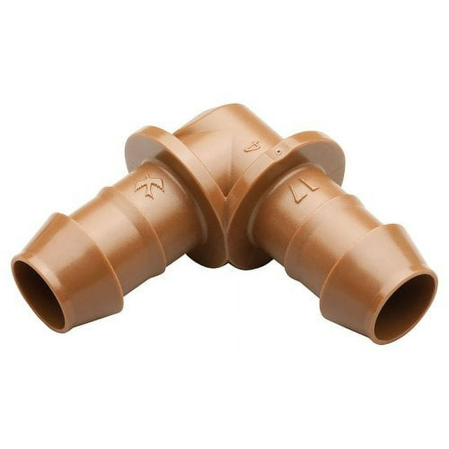 Rain Bird BE50/4PK Drip Irrigation Universal Barbed Elbow Fitting, Fits All Sizes of 5/8", 1/2", .700" Drip Tubing,Tan, 4-Pack