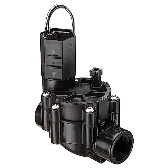 Rain Bird CP075 In-Line Automatic Sprinkler Valve, 3/4" Threaded x Female, Black