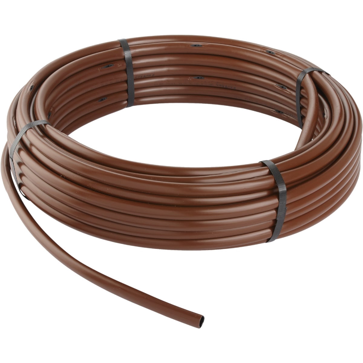 Rain Bird ET63-100S Drip Irrigation Pressure Compensating 1/2" (0.634" OD) Emitter Tubing, 18" Emitter Spacing, 100' Roll, Brown