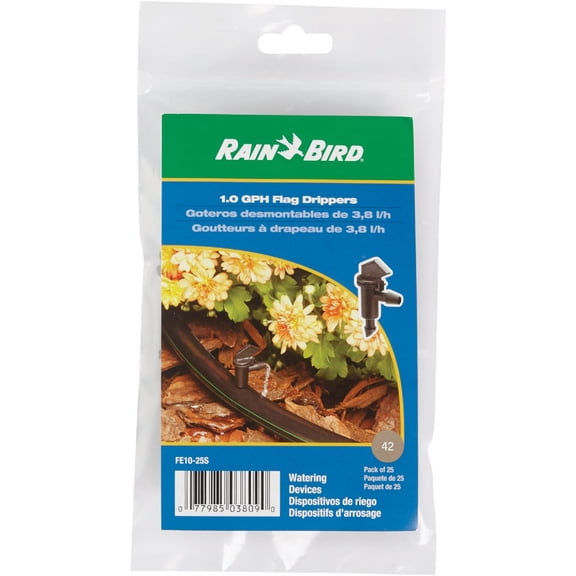 Rain Bird FE10-25S Drip Irrigation 1 GPH Flag Dripper/Emitter, 25-Pack, Model: FE10-25S, Home & Garden Store