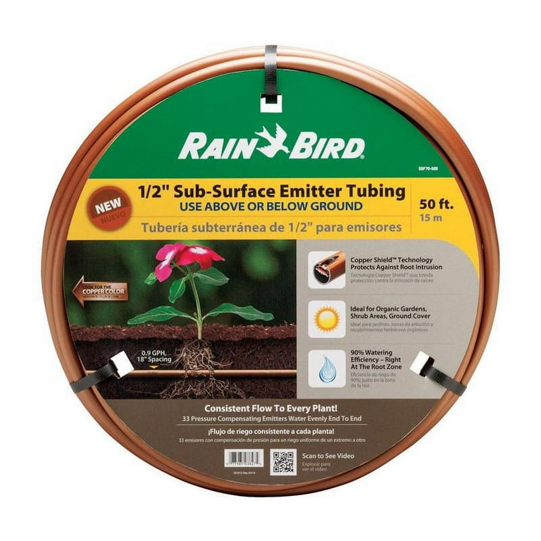 Rain Bird Plastic Drip Irrigation Tubing 1/4 in. D X 100 ft. L Rain Bird Plastic Drip Irrigation Tubing 1/4 in. D X 100 ft. L