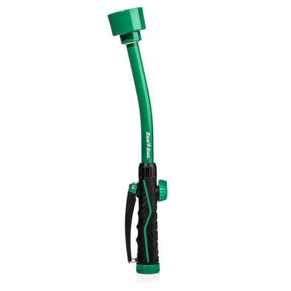 Rain Bird TRNZLWAND16 16" Watering Wand Garden Hose Nozzle, Front Trigger, Carbon Fiber Texture, Shower Spray Pattern