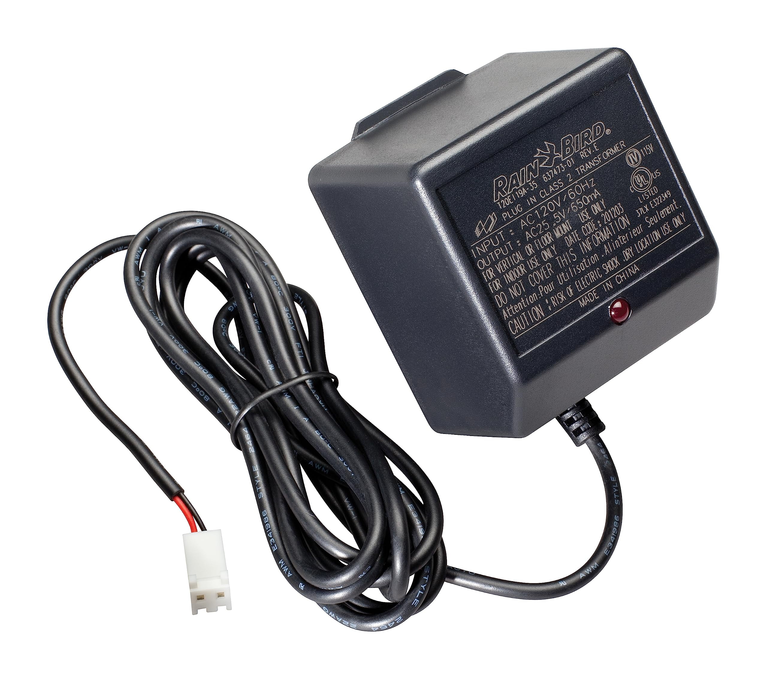Rain Bird Black 3" Replacement Transformer for Indoor Irrigation Timers