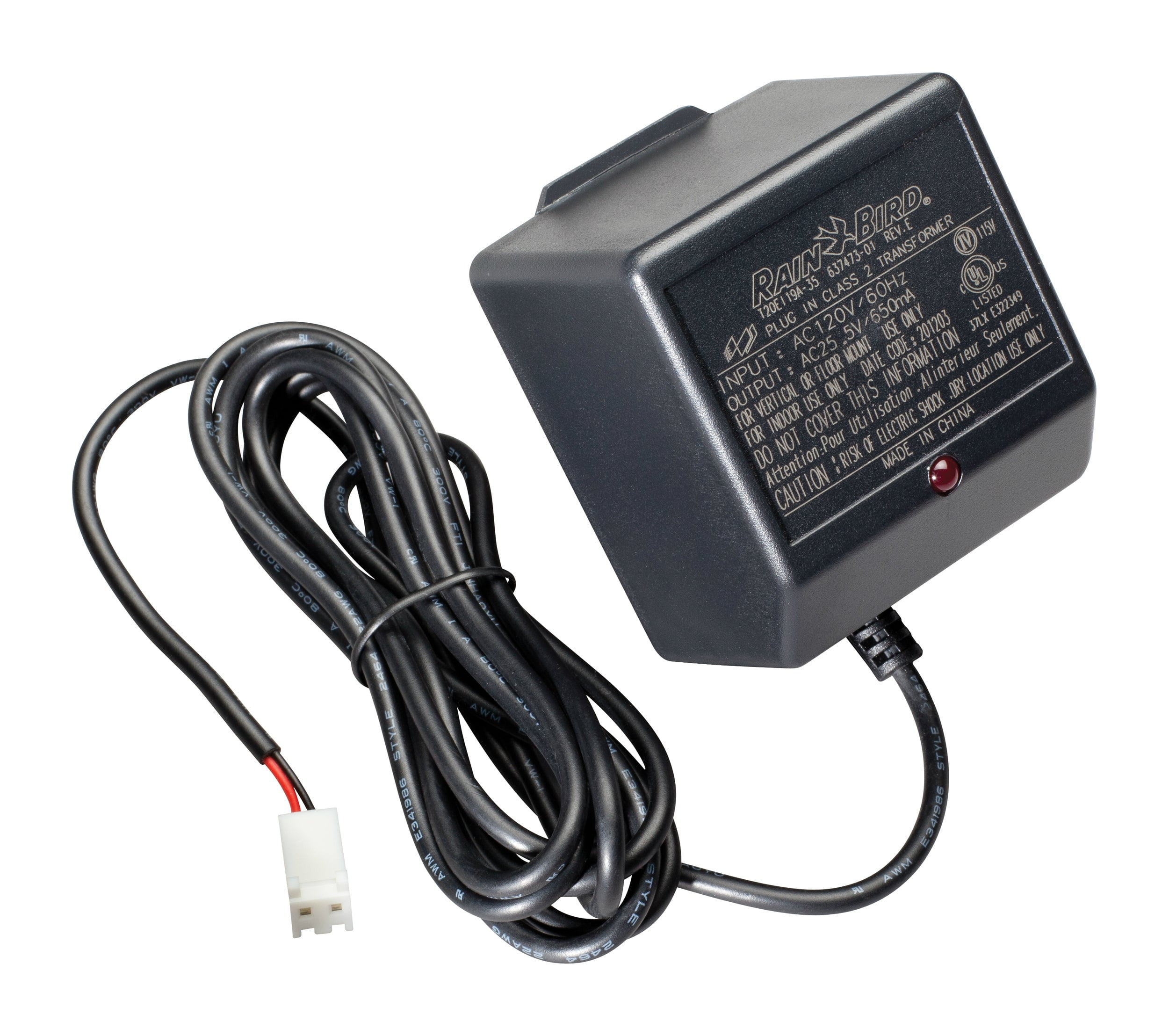 Rain Bird Black 3" Replacement Transformer for Indoor Irrigation Timers