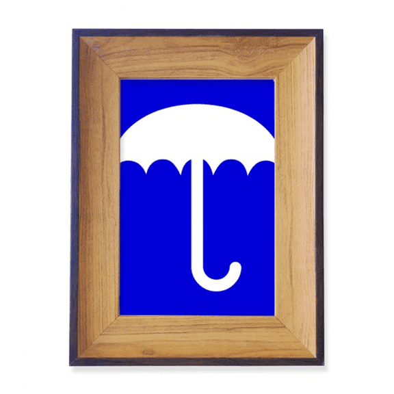 Rain Blue Square Warning Mark Photo Frame Exhibition Display Art Desktop Painting