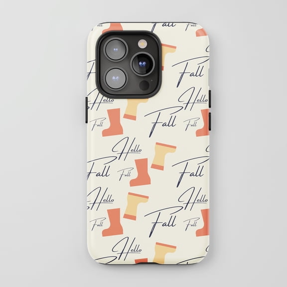 Rain Boots For All iPhone Series Protective Phone Case Autumn Theme Cream