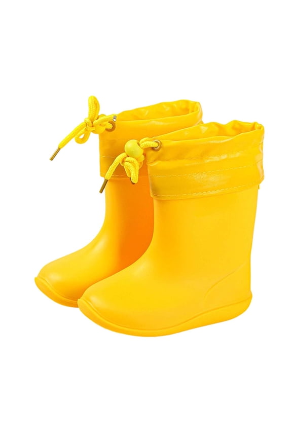 Rain Boots Kids Waterproof Non- Flexible Easy On Off Mid Ankle Lightweight,for Toddler Little Big Kids Outdoor Rainy Day
