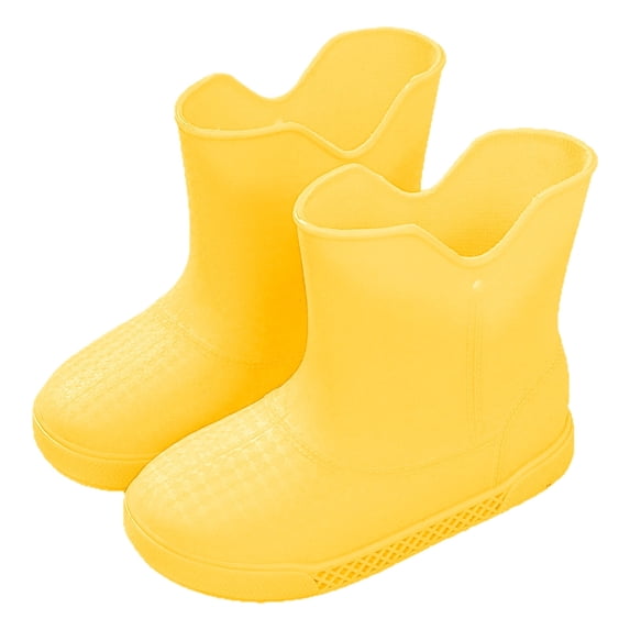 Rain Boots Kids Waterproof Non- Round-toe Mid Ankle for Toddler Little Kids,for Muddy Puddles Rainy Day Use