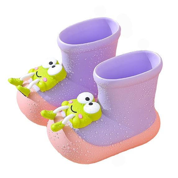 Rain Boots Kids Waterproof Non- Round-toe Mid Ankle for Toddler Little Kids,for Muddy Puddles Rainy Day Use