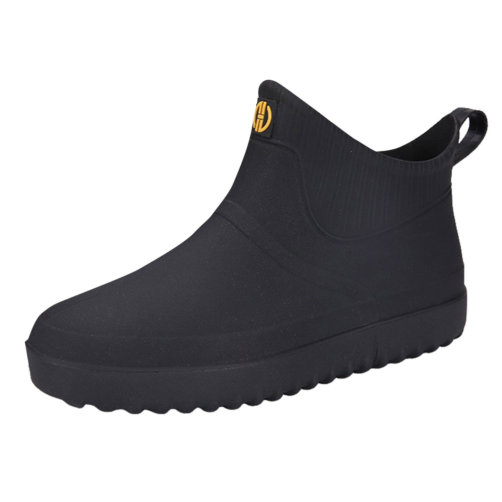 Rain Boots Men,Low Top Set Shoes Fishing Rubber Shoes ,Non-Slip Platform Lug Sole Short Garden Boots