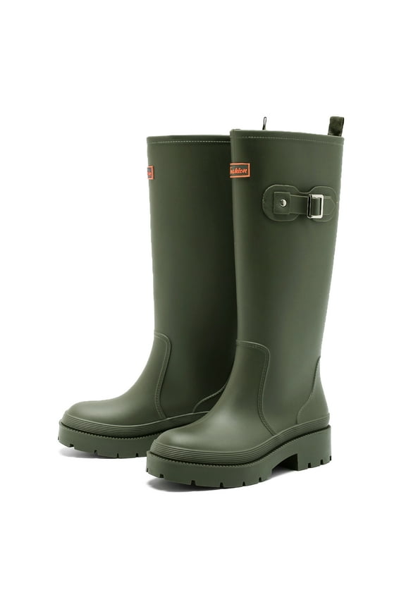 Rain Boots for Women, Anti-Slip Rubber Boots Waterproof Garden Muck Boots Durable Slip Resistant, Tall Water Shoes Comfort Fishing Boot Knee High Work