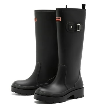 Lcamaw Rain Boots for Women, Anti-Slip Rubber Boots Waterproof Garden Muck Boots Durable Slip Resistant, Tall Water Shoes Comfort Fishing Boot Knee High Work