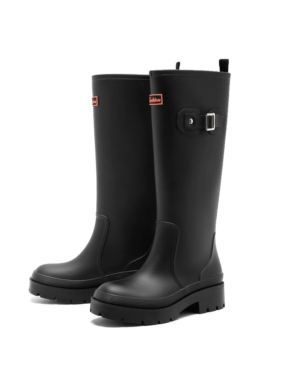 Rain Boots for Women, Anti-Slip Rubber Boots Waterproof Garden Muck Boots Durable Slip Resistant, Tall Water Shoes Comfort Fishing Boot Knee High Work