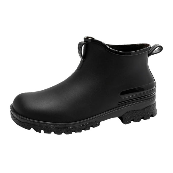 Rain Boots Women,Couple Rain Shoes Thick Bottom Comfortable Non- Kitchen Rubber Shoes Outdoor Water Shoes Men Women,Womens Rain Boots,Black,8.5