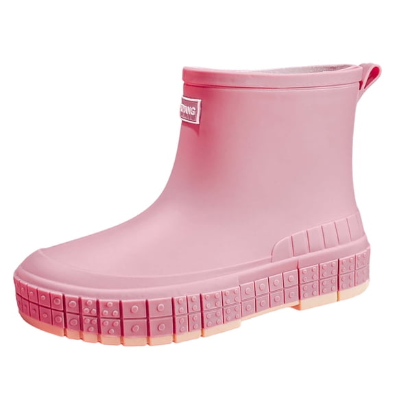 Rain Boots Women,Ladies Rain Shoes Short Fashion Adult Rain Boots Women Water Shoes Non- Outer,Womens Rain Boots,Pink,6