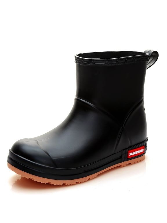 Rain Boots Women and Men Superior Anti-Slip Waterproof Rubber Boots Casual Chealsea Classic Ankle Boots Durable Rain Shoes Mud Rubber Booties for Work PVC Garden Shoes for Sailing Fishing and Camping